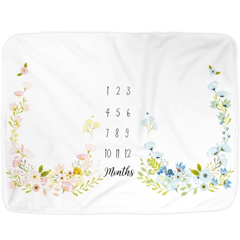 Twins Baby Monthly Milestone Baby Blanket